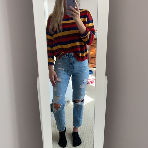 garage multi coloured striped sweater size L - Picture 2 of 2